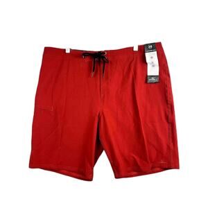 O'Neill Men's 38 Hyperfreak Red Board Shorts Solid Stretch Flex Swim Knee Length